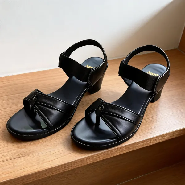 Black_Leather_With_Pu_Sole_Ankle_Strap_Sandals_For_Women
