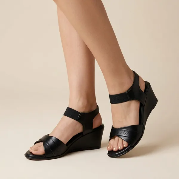 Black_Leather_With_Pu_Sole_Wedge_Sandals_For_Women