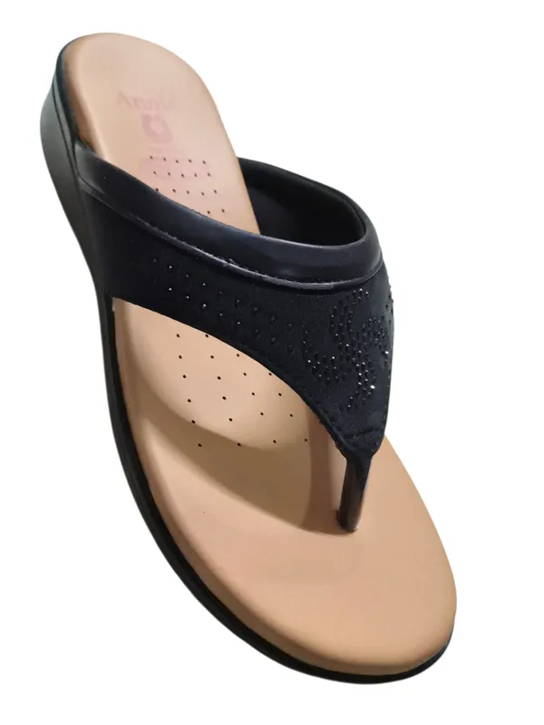 Black_Eva_Lycra_With_Seroski_Slip-On_Sandals_For_Women