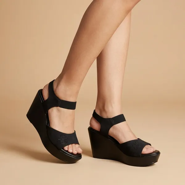 Black_Eva_Lycra_With_Swarovski_Wedge_Sandals_For_Women