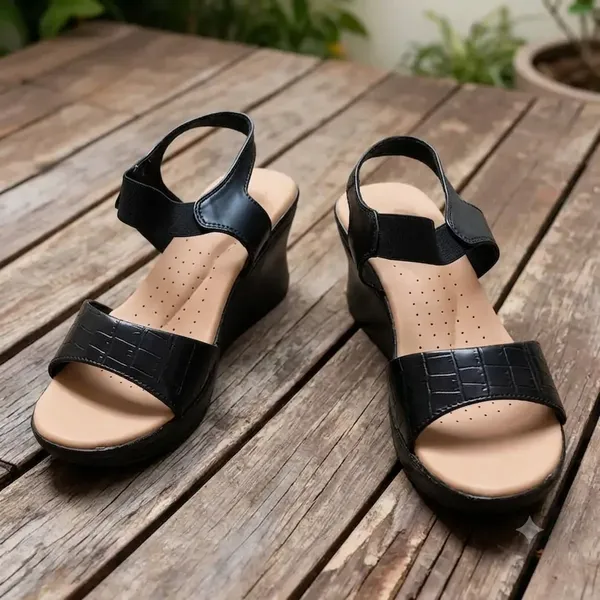 Black_Leather_With_Pu_Sole_Wedge_Sandals_For_Women