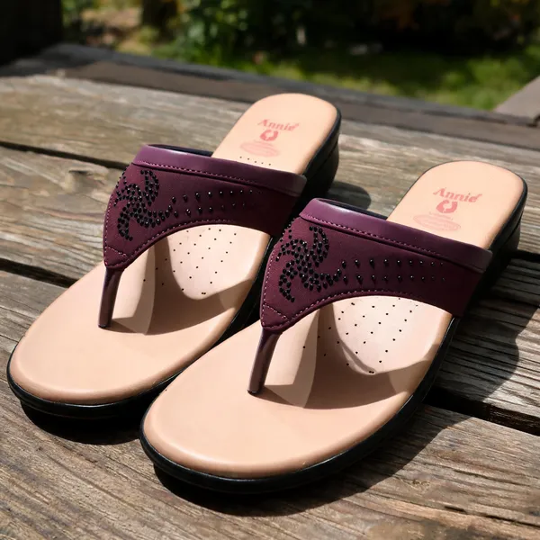 Maroon_Eva_Lycra_With_Swarovski_Flip_Flops_For_Women