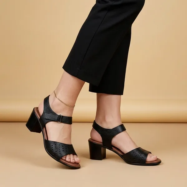 Black_Leather_With_Pu_Sole_Block_Heel_Sandals_For_Women