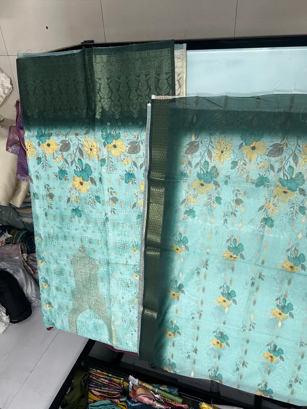 Sea_Green_Unstitched_Dress_Material_Jacquard_Suit_For_Women
