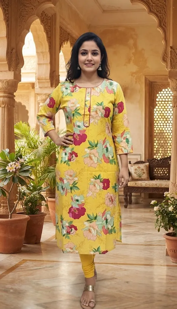 Yellow_Kurti_Cotton_Print_For_Women