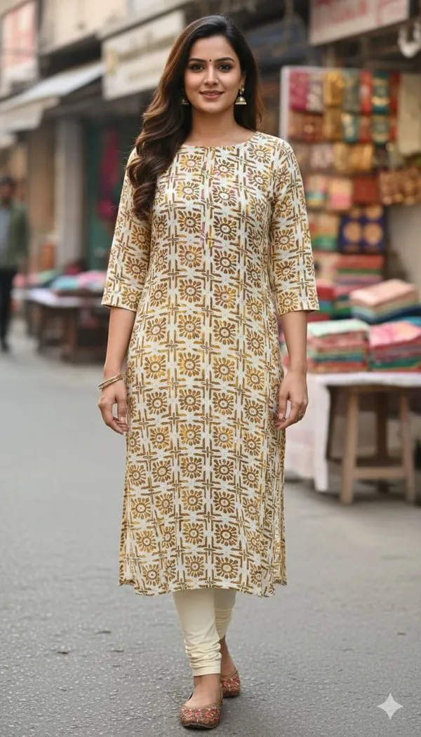 Cream_Kurta_Rayon_Foil_For_Women