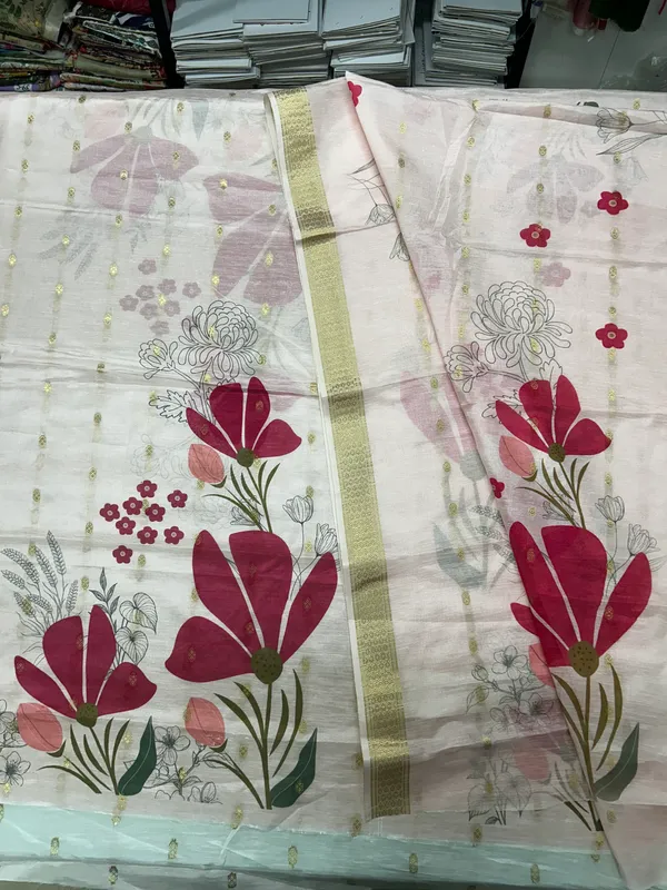 White_Unstitched_Dress_Material_Jacquard_Suit_For_Women