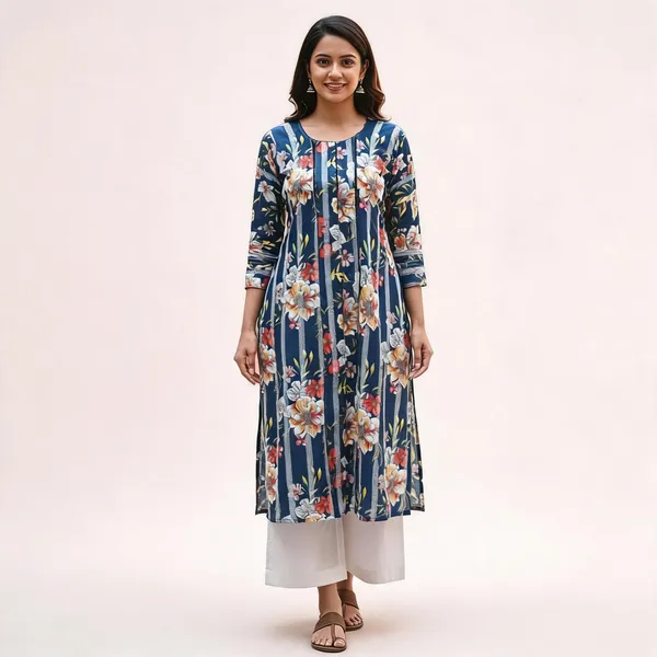 Navy_Blue_Kurta_Cotton_Dobby_For_Women