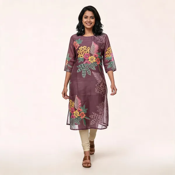 Mauve_Kurta_Chanderi_Work_For_Women