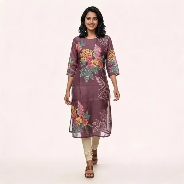 Mauve_Kurta_Chanderi_Work_For_Women