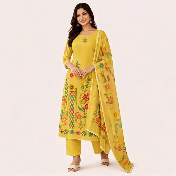 Yellow_Kurta_Palazzo_Set_Cotton_Print_For_Women