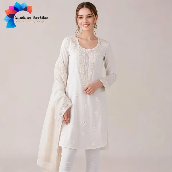 White_Kurta_With_Dupatta_Mal_Cotton_For_Women