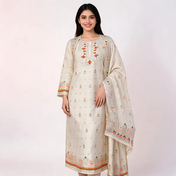 Off_White_Unstitched_Dress_Material_Cosmos_Jacquard_For_Women
