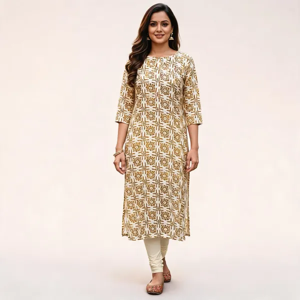 Cream_Kurta_Rayon_Foil_For_Women