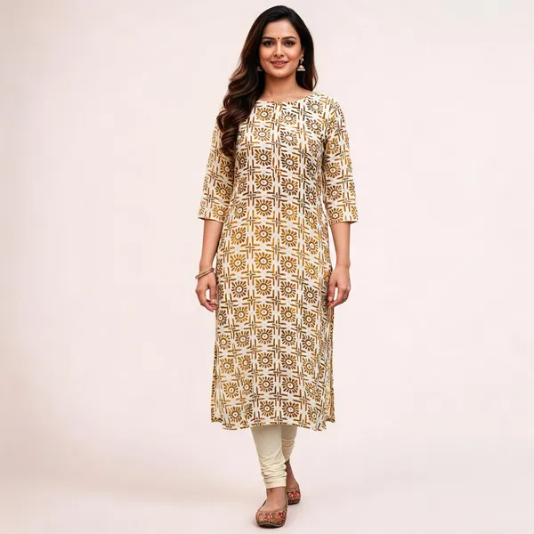 Cream_Kurta_Rayon_Foil_For_Women
