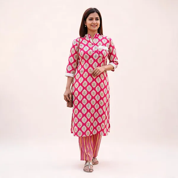 Pink_Kurta_With_Palazzo_Set_Muslin_Print_For_Women