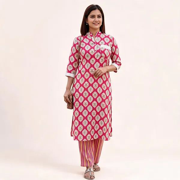 Pink_Kurta_With_Palazzo_Set_Muslin_Print_For_Women