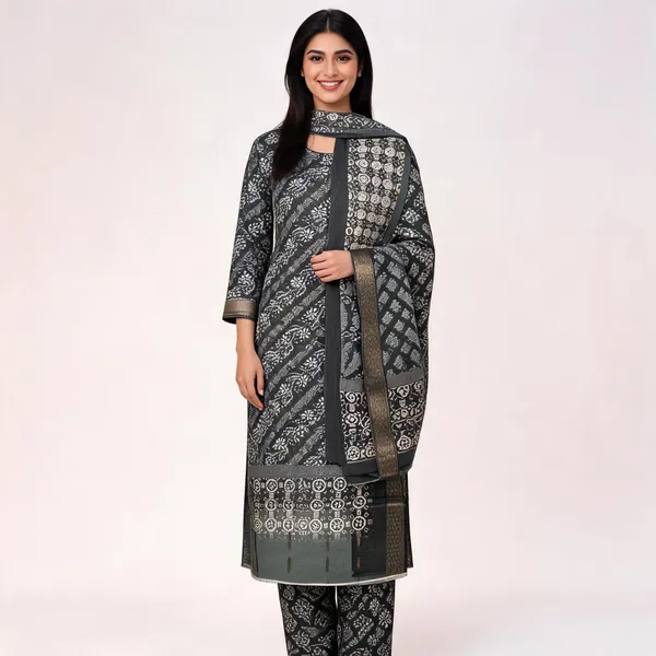 Black_Unstitched_Dress_Material_Jacquard_Suit_For_Women