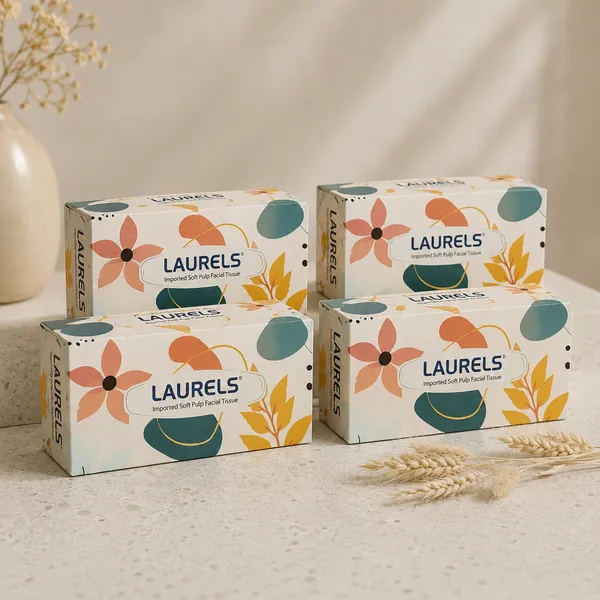 Laurels__Facial_Tissue_Box_100_Pulls_Pack_Of_4
