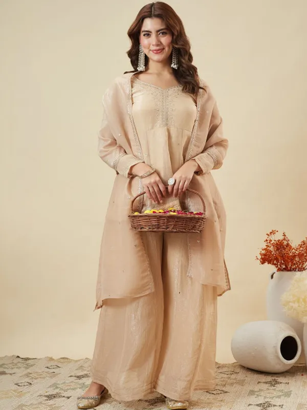 Women_Embroidered_Tiered_Thread_Work_Kurta_With_Palazzos_With_Dupatta
