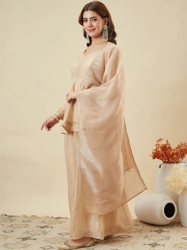 Women_Embroidered_Tiered_Thread_Work_Kurta_With_Palazzos_With_Dupatta