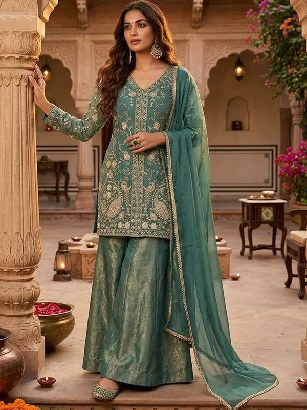 Women_Ethnic_Motifs_Embroidered_Regular_Thread_Work_Kurta_With_Sharara_With_Dupatta