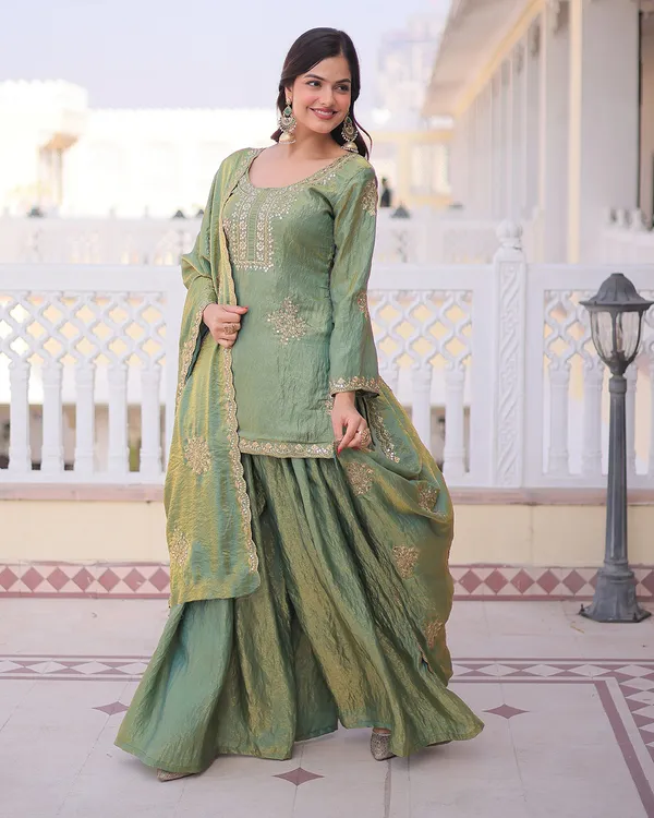 Ethnic_Motifs_Embroidered_Round_Neck_Kurta_&_Sharara_With_Dupatta