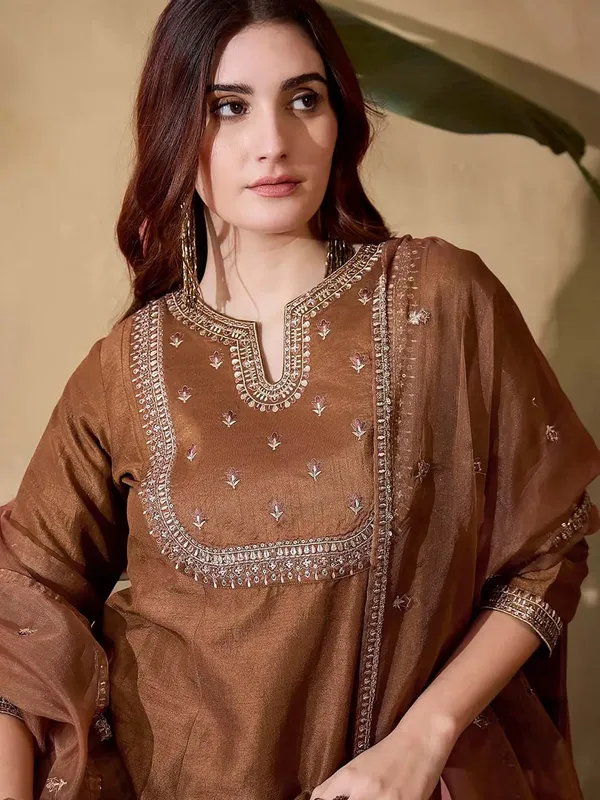 Floral_Embroidered_Sequinned_A-Line_Kurta_With_Trousers_&_Dupatta