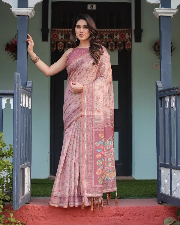 Blush_Pink_Handloom_Cotton-Linen_Saree_with_Floral_Motifs_and_Artistic_Pallu