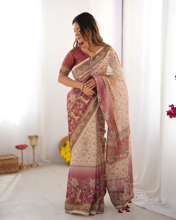 Beige_&_Mauve_Handloom_Cotton_Saree_with_Floral_Jaal,_Peacock_Motifs_&_Storytelling_Pallu