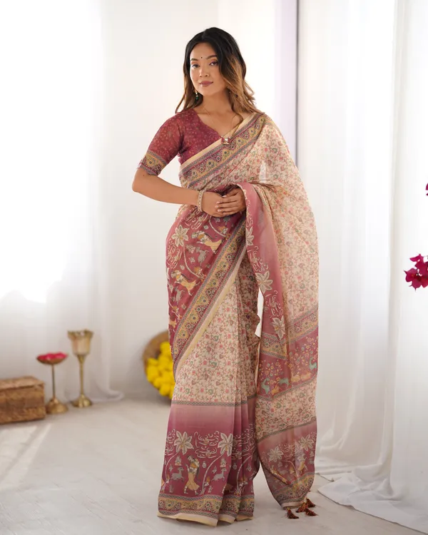 Beige_&_Mauve_Handloom_Cotton_Saree_with_Floral_Jaal,_Peacock_Motifs_&_Storytelling_Pallu