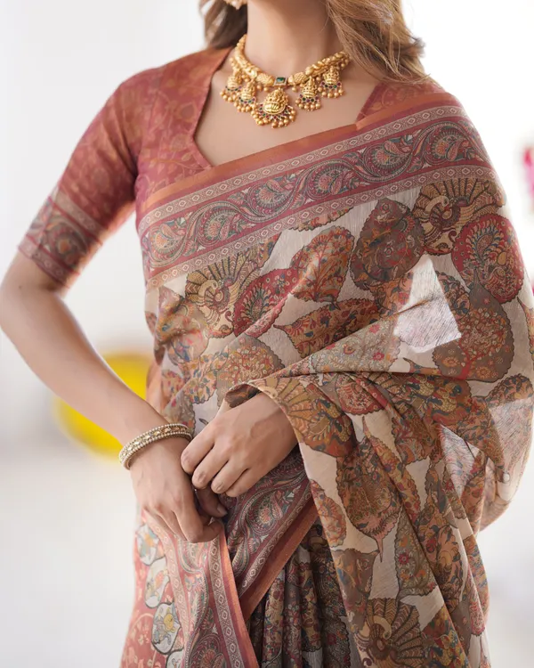 Rust_Beige_Pure_Linen_Cotton_Saree_with_Paisley_Motifs_and_Mandala_Artwork