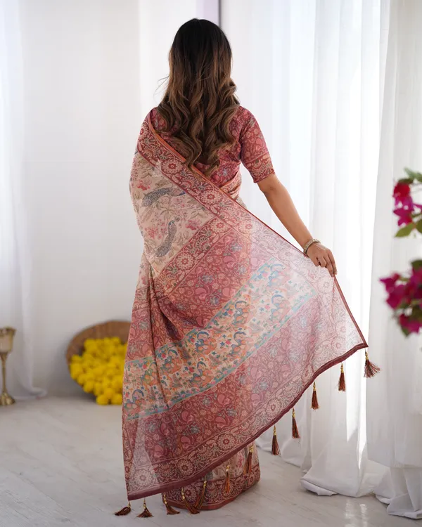 Blush_Cream_Handloom_Linen_Cotton_Saree_with_Artistic_Bird_Motif_Pallu