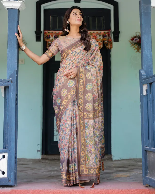 Mauve_Beige_Handloom_Cotton_Saree_with_Pastel_Floral_Print_&_Royal_Tree-Elephant_Pallu