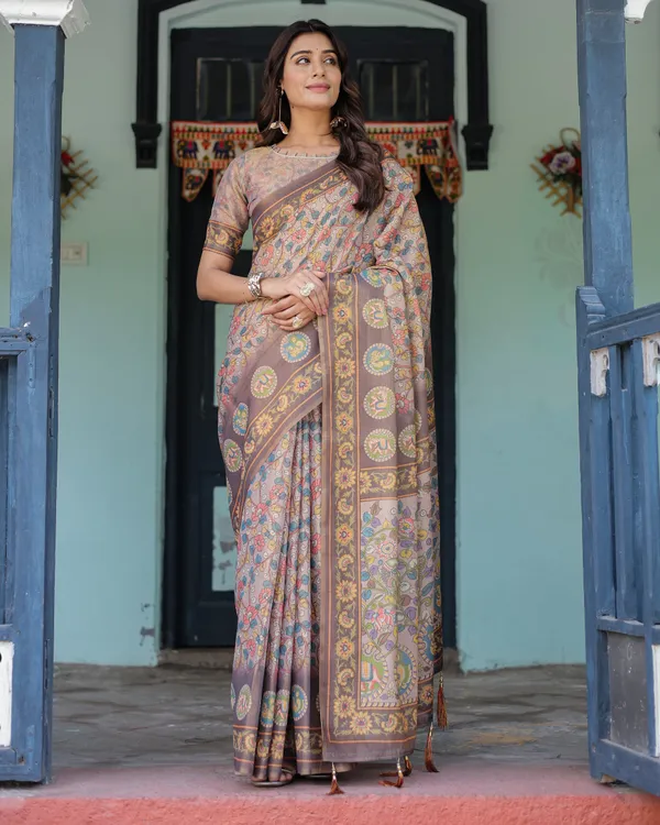 Mauve_Beige_Handloom_Cotton_Saree_with_Pastel_Floral_Print_&_Royal_Tree-Elephant_Pallu