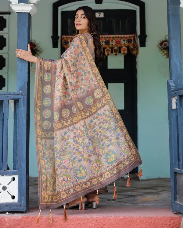 Mauve_Beige_Handloom_Cotton_Saree_with_Pastel_Floral_Print_&_Royal_Tree-Elephant_Pallu
