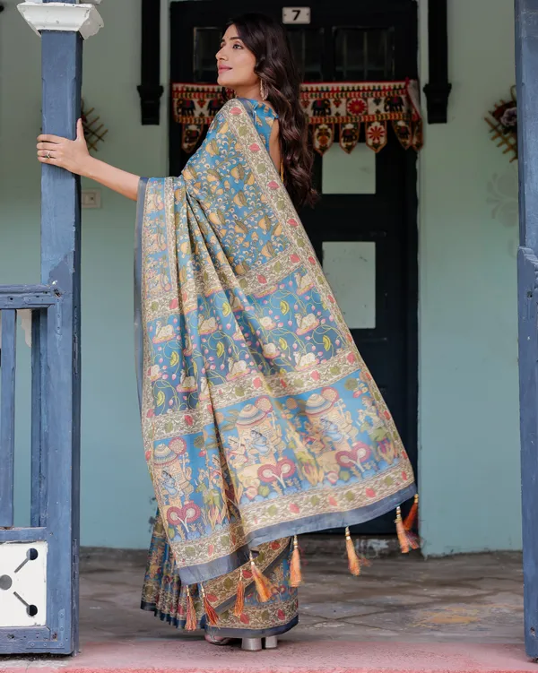Divine_Blue_Handloom_Cotton_Saree_with_Shankh_&_Krishna_Pallu_Motifs_–_Temple_Border_&_Tassels