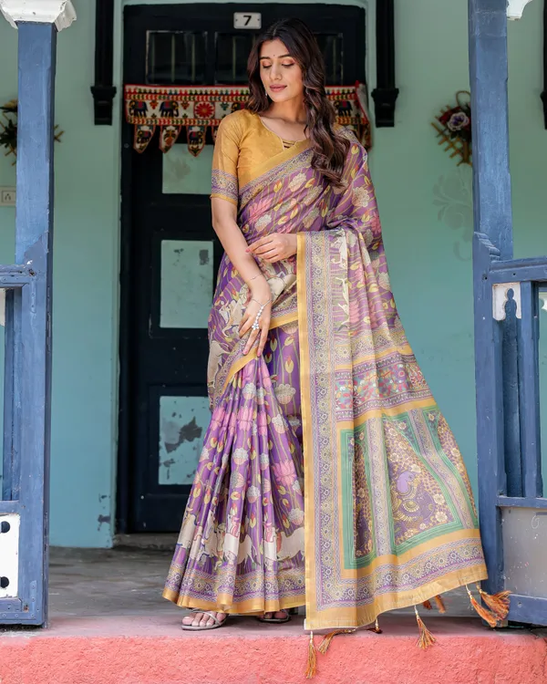 Royal_Violet_Handloom_Cotton_Saree_with_Cow_Motifs_&_Temple_Pallu_Art