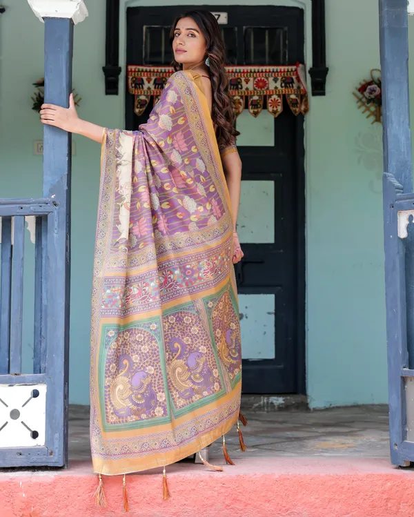 Royal_Violet_Handloom_Cotton_Saree_with_Cow_Motifs_&_Temple_Pallu_Art