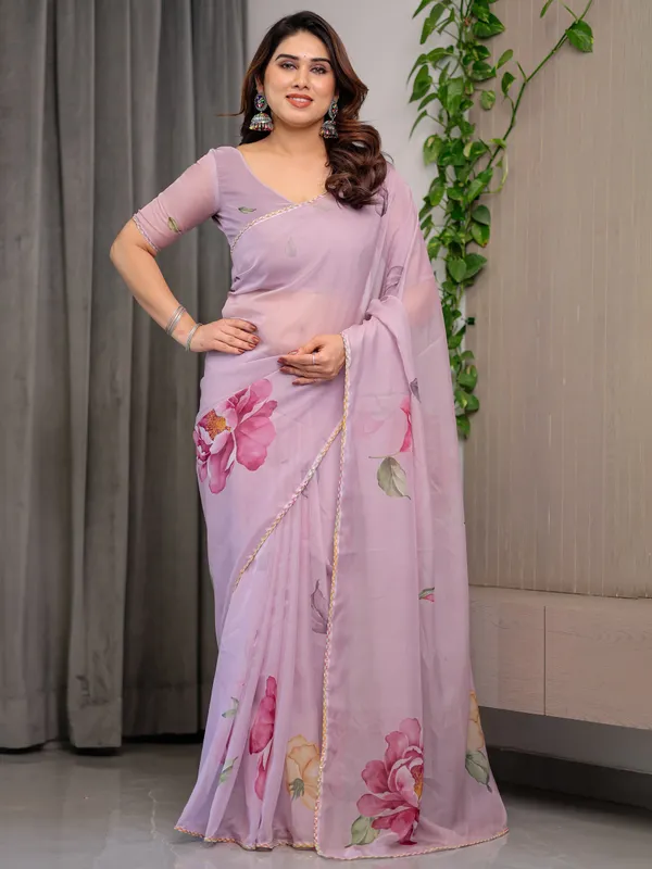 Dusty_Rose_Pink_Floral_Printed_Organza_Saree_with_Watercolour_Rose_Motifs_|_Designer_Lightweight_Sheer_Organza_Saree_with_Attached_Blouse_|_Elegant_Festive_&_Party_Wear_Saree