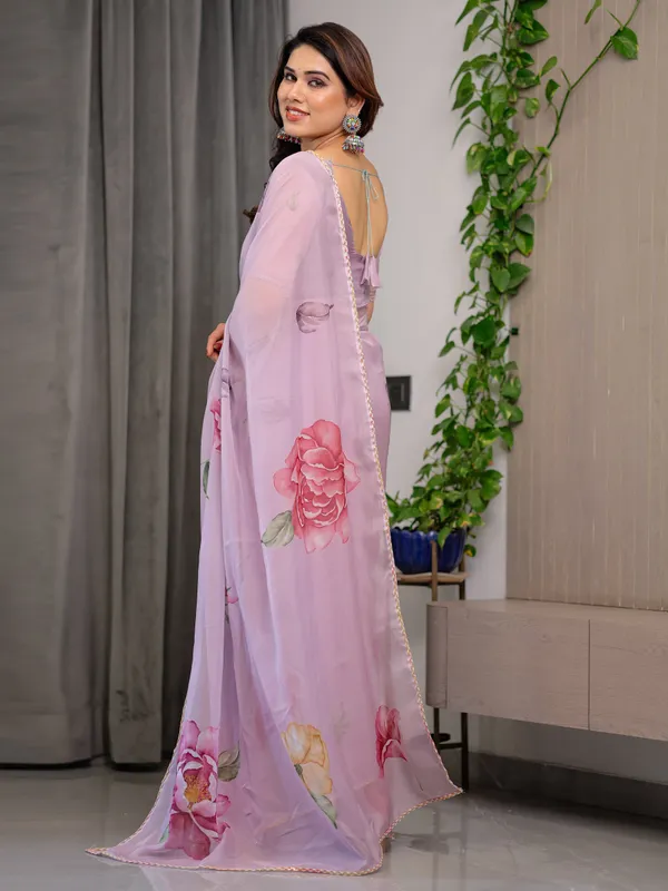 Dusty_Rose_Pink_Floral_Printed_Organza_Saree_with_Watercolour_Rose_Motifs_|_Designer_Lightweight_Sheer_Organza_Saree_with_Attached_Blouse_|_Elegant_Festive_&_Party_Wear_Saree