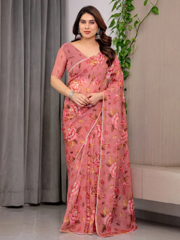Dusty_Rose_Floral_Printed_Organza_Saree_|_Designer_Soft_Sheer_Organza_Saree_with_Large_Blossom_Prints_&_Matching_Blouse_Piece_|_Elegant_Party_&_Festive_Wear_Saree