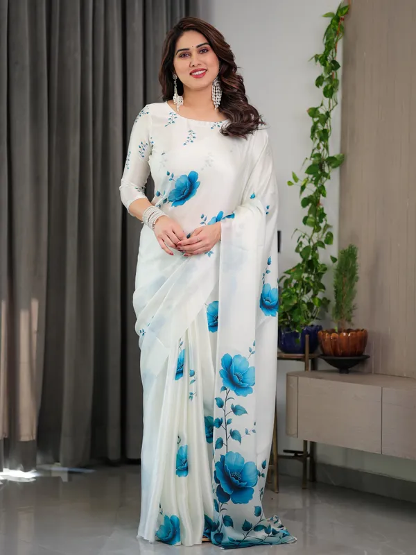 White_&_Blue_Floral_Satin_Georgette_Saree_with_Watercolour_Bloom_Print_and_Designer_Back-Tie_Blouse