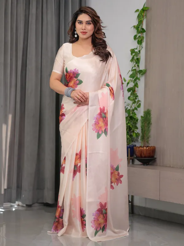Blush_Peach_Satin_Georgette_Floral_Printed_Saree_with_Attached_Blouse_–_Soft_Pastel_Designer_Saree_for_Elegant_&_Festive_Wear
