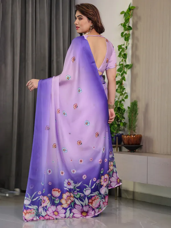 Lavender_&_Royal_Purple_Ombre_Satin_Georgette_Floral_Printed_Saree_with_Attached_Blouse_–_Soft_Pastel_Bloom_Designer_Drape