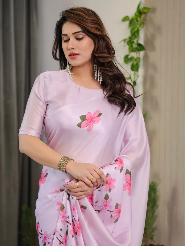 Blush_Pink_Satin_Georgette_Floral_Printed_Saree_with_Attached_Blouse_–_Soft_Cherry_Blossom_Designer_Drape