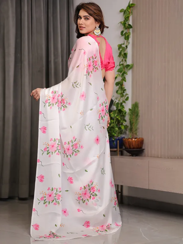 Ivory_White_Satin_Georgette_Floral_Printed_Saree_with_Pink_Blouse_–_Soft_Blossom_Designer_Drape