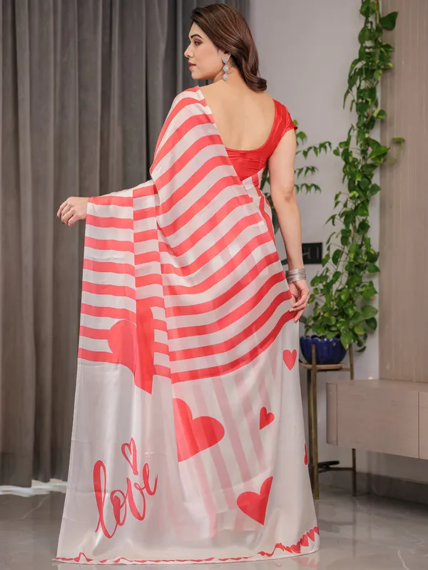 Coral_Pink_&_Ivory_Striped_Satin_Georgette_Saree_with_Heart_Motif_Romantic_Pallu_and_Attached_Coral_Blouse_–_5.5_Meter_Designer_Saree_for_Valentine’s_Day_&_Anniversary_Wear