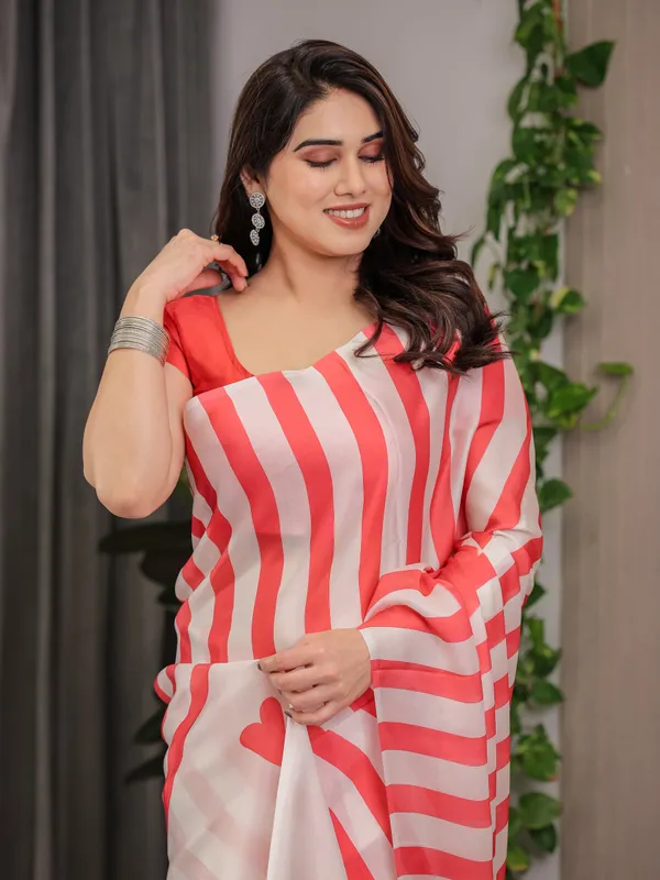 Coral_Pink_&_Ivory_Striped_Satin_Georgette_Saree_with_Heart_Motif_Romantic_Pallu_and_Attached_Coral_Blouse_–_5.5_Meter_Designer_Saree_for_Valentine’s_Day_&_Anniversary_Wear