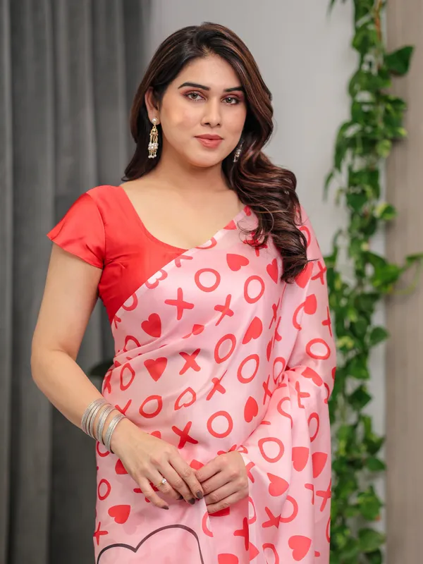 Blush_Pink_Satin_Georgette_Love-Themed_Printed_Saree_with_Romantic_Heart_&_Typography_Motifs_and_Matching_Blouse